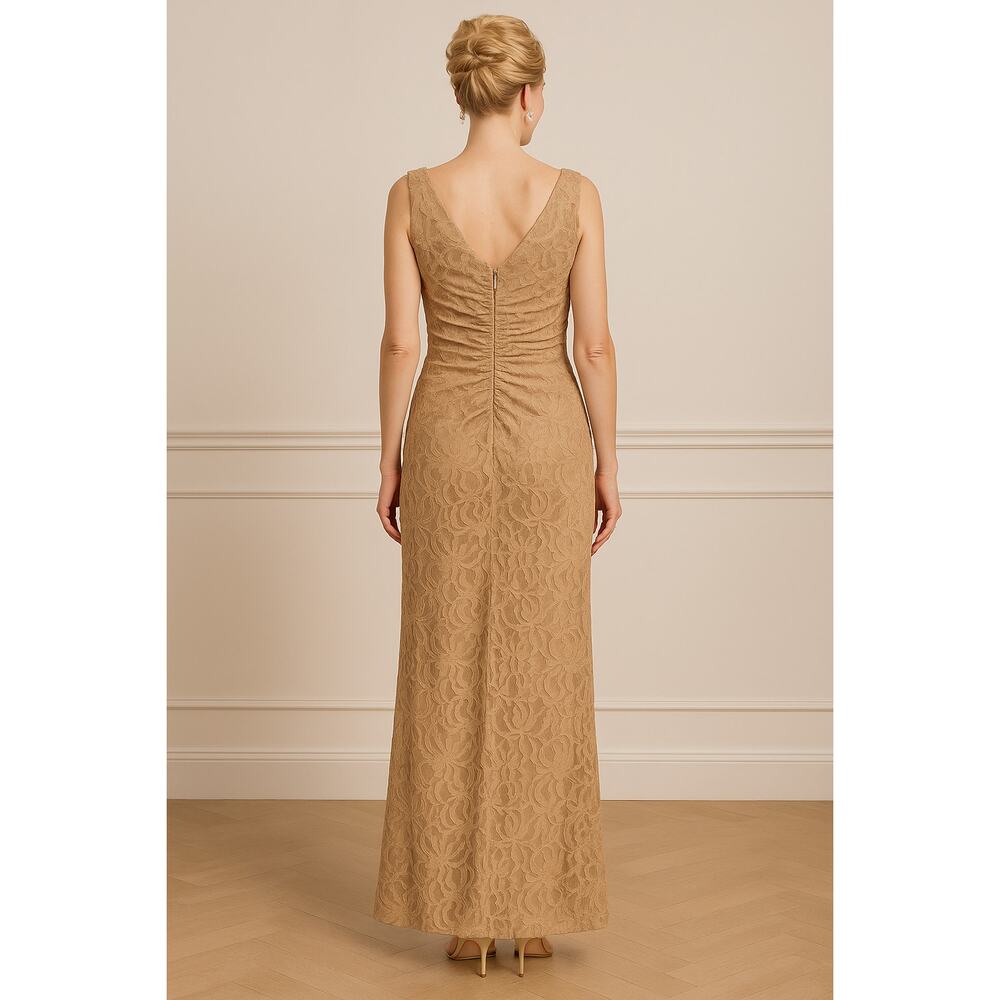 NW Taupe Nightway Lace Gown - Size 10 - Picture 2 of 16